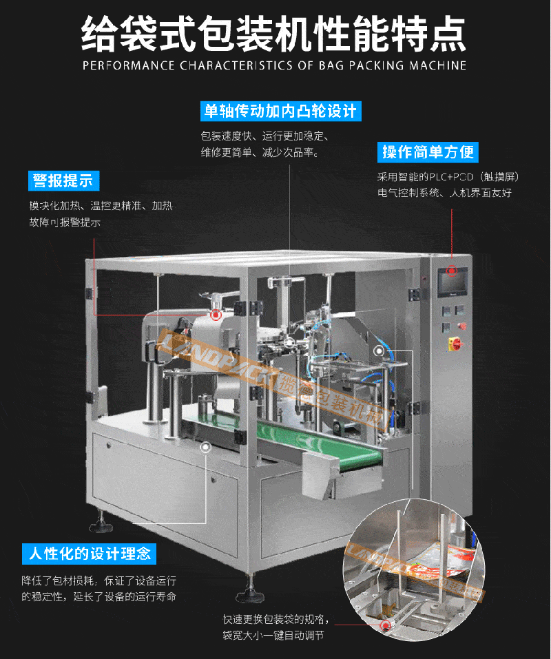  紅棗包裝機(jī)、紅棗給袋式包裝機(jī)特點(diǎn)